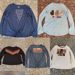 Lot of 5 long sleeve justice tees